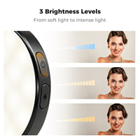 K&F Concept Lampe d'appoint LED portable rechargeable 3-en-1 noire 600 mAh pour téléphone, iPad, tablette et PC