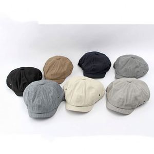 Summer Breathable Vintage British Beret <b>Hat</b> <b>for</b> Men Daily Casual Solid Color 8 Panels Newsboy <b>Hat</b> - Product Image 3