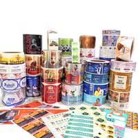 Op maat gemaakte oliebestendige, waterdichte, duurzame, zelfklevende etiketten/stickers, aanpasbaar, CMYK-geprint voor fruit, voedsel, dranken en dagelijkse chemicaliën