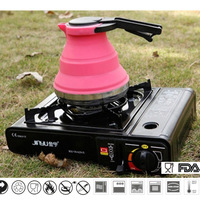 Vente directe d'usine, best-seller, bouilloire à eau pliable en silicone de qualité alimentaire, portable, pliable, pour le camping en plein air, 1,5 l