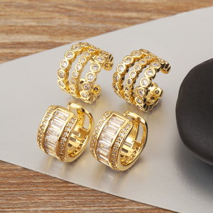 QIKU nuovo arrivo a forma di farfalla/stella Fine senza piercing orecchini a Clip per le donne singolo multistrato lustro zircone orecchini - Product Image 4