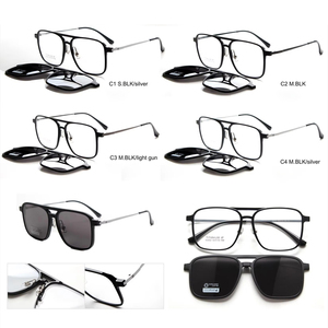 กรอบแว่นตาไทเทเนียม 3 in 1 แบบโพลาไรซ์พร้อมคลิปแม่เหล็ก สำหรับผู้ชายและผู้หญิง กรอบแว่นสายตาแบบอ่านหนังสือ แข็งแรงทนทาน - Product Image 2