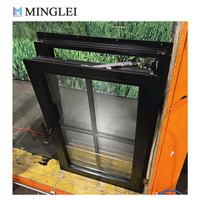 Fenêtre à battant et à bascule en aluminium étroit de haute qualité NFRC, triple vitrage trempé Low-E, isolation thermique, avec moustiquaire