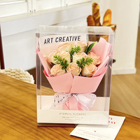 Cadeaux pour la Saint-Valentin, bouquet de fleurs en savon, cadeau d'anniversaire pour amis, roses avec boîte