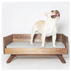 Indoor Pet Furniture Animal Products Luxury Modern Wooden Dog Sleeping Bed