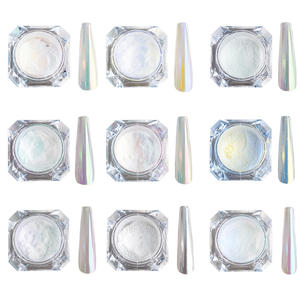 ผงสีทาเล็บ OEM 9 สี ขาวมุก โครมเมทัลลิก ผงโฮโลแกรม ออโรร่า - Product Image 5