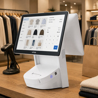 Monitor POS Layar Ganda Sistem EPOS All-in-One dengan Printer Struk Terintegrasi untuk Toko Retail dan Konter Supermarket