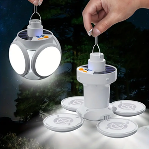 Hot New LED Ngọn Đuốc Đèn pin có thể sạc lại được xây dựng trong pin treo ABS năng lượng mặt trời LED không thấm nước Đèn bóng đá cắm trại đèn - Product Image 2