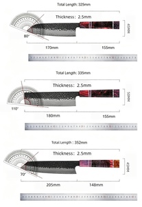 ชุดมีดทำครัวดามัสกัสตีขึ้นรูปด้วยมือ 4 ชิ้น เหล็ก 67 ชั้น พร้อมด้ามไม้เคลือบผิว คอลเลกชันมีดเชฟญี่ปุ่น - Product Image 5