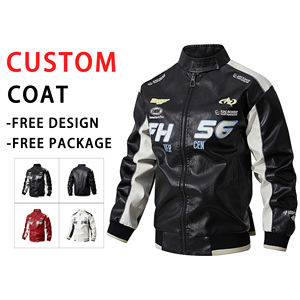 Printemps Automne Vente en gros de veste de <span class=keywords><strong>moto</strong></span> personnalisée en <span class=keywords><strong>cuir</strong></span> artificiel Nouvelle tendance Vêtements de sport coupe-vent à col montant pour hommes - Product Image 1
