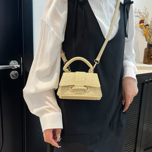 <span class=keywords><strong>Borsa</strong></span> Intrecciata Trendy 2026 da Donna, Rosa <span class=keywords><strong>Fucsia</strong></span>, con Manico Superiore, Effetto Paglia di Lusso, <span class=keywords><strong>Borsa</strong></span> a <span class=keywords><strong>Tracolla</strong></span>, Vendita all'Ingrosso - Product Image 3
