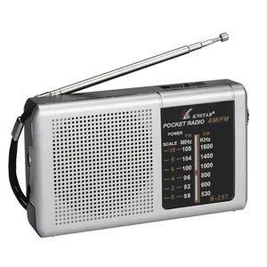 K-257 Am Fm 2 להקת כיס רדיו מקלט מיני נייד רדיו עם אוזניות ג 'ק