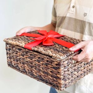 Cesta de Almacenamiento Rectangular de Fibra Vegetal Retro, Accesorios Multifuncionales para Bodas, Caja de Regalo Navideña, Caja para Flores, Venta al Por Mayor - Product Image 2