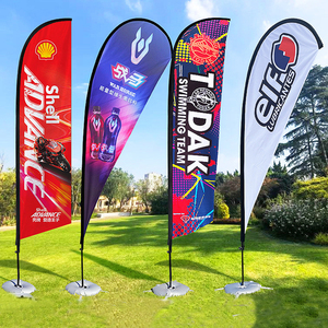 Tùy Chỉnh Bali In Polyester Teardrop Bow Bay Bãi Biển Lông Cờ Ngoài Trời Quảng Cáo Bãi Biển Dấu Hiệu Khuyến Mại Cờ Biểu Ngữ - Product Image 1