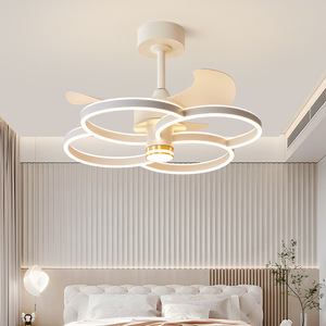 Ventilateur de plafond LED minimaliste moderne avec pales invisibles 200W, commande vocale intelligente pour salon, chambre, balcon, maison - Product Image 2