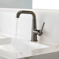 Robinet de lavabo chromé pivotant à 360°, mitigeur de salle de bain à poser, eau chaude et froide, poignée unique, robinet de lavabo hygiénique
