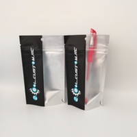 Pochette en plastique personnalisée imprimée, à fond plat, transparente sur le devant, réutilisable, pour produits cosmétiques