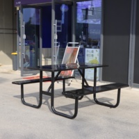 Table de pique-nique extérieure 4-6 sièges banc de siège de club chaise de café Table de pique-nique pour restaurant