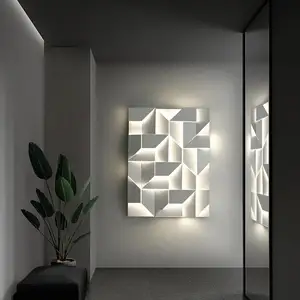 Modern Simple Art Design Indoor Lighting Bedroom Living Room Corridor Wall Lamps Decorative Geometric Square Led Wall Light