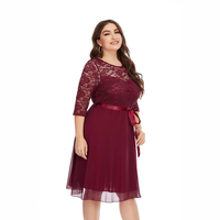 Robe de soirée sexy sur mesure pour femmes grandes tailles, robe d'été en dentelle et mousseline de soie patchwork pour femmes grandes tailles, robe de cérémonie