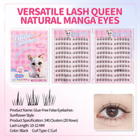 Cils en grappe sans colle, vente en gros de grappes de cils auto-adhésives sans colle, tenue de 2 semaines