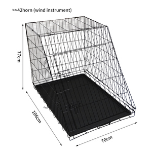 <span class=keywords><strong>Cage</strong></span> <span class=keywords><strong>de</strong></span> <span class=keywords><strong>transport</strong></span> <span class=keywords><strong>pour</strong></span> animaux <span class=keywords><strong>de</strong></span> compagnie en métal pliable à design incliné, version voiture à 2 portes, <span class=keywords><strong>pour</strong></span> chiot, chien, <span class=keywords><strong>chat</strong></span>, boîte <span class=keywords><strong>de</strong></span> <span class=keywords><strong>transport</strong></span> - Product Image 4