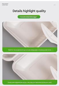 Custom Biodegradable Sugarcane Bagasse 6x6 Inch <b>Burger</b> Hamburger <b>Box</b> <b>Burger</b> Packaging <b>Box</b> Takeaway Food - Product Image 2