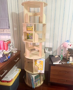 Enfants coin étagère <span class=keywords><strong>livre</strong></span> organisateur de stockage 360 bibliothèque <span class=keywords><strong>tour</strong></span> bambou <span class=keywords><strong>livre</strong></span> étagère bois rotatif étagère - Product Image 2