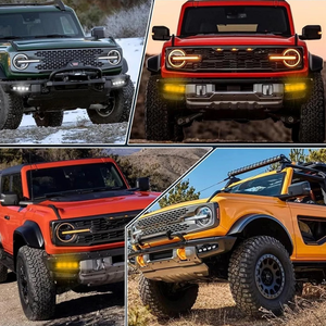 Luces de parachoques delantero con señal de giro, Luz antiniebla amarilla DRL LED de circulación diurna para <span class=keywords><strong>Ford</strong></span> <span class=keywords><strong>Bronco</strong></span> 2021 <span class=keywords><strong>2022</strong></span> - Product Image 3