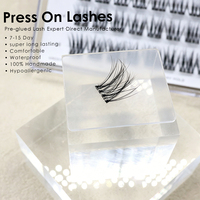 Vente en gros de cils sans colle à bande complète, demi-bande pré-collée, faux cils auto-adhésifs, fournisseur de cils sans colle