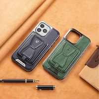 Étui de téléphone magnétique en cuir PU de haute qualité pour iPhone 16 15, porte-cartes, étui de téléphone professionnel en matériau PC