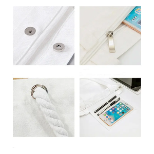 Recién llegado, bolsas de lona naturales en blanco y negro, tela de algodón 100% con impresión de logotipo personalizado, promoción de embalaje ecológico - Product Image 6