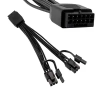 Câble d'alimentation GPU PCIE5.0 12VHPWR Femelle Double Adaptateur 8 Broches 6+2P 12PIN 2x8PIN Câble de Conversion Carte Vidéo 16AWG Câble Informatique