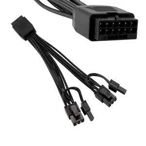 Câble d'alimentation GPU PCIE5.0 <span class=keywords><strong>12VHPWR</strong></span> Femelle Double <span class=keywords><strong>Adaptateur</strong></span> 8 Broches 6+2P 12PIN 2x8PIN Câble de Conversion Carte Vidéo 16AWG Câble Informatique - Product Image 3