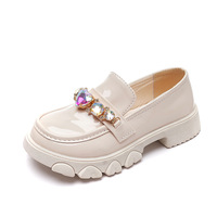 2025 nouvelles chaussures de princesse pour enfants filles-strass-décor chaussures plates pour filles, chaussures en cuir PU pour enfants