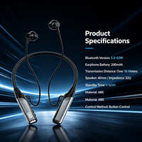 Auriculares Inalámbricos MP3 con Colgante para el Cuello, Bluetooth 5.2, Chip JL, Pantalla Digital, Resistentes al Agua IPX4, Auriculares Estéreo para Uso Diario