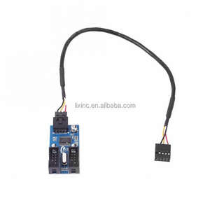 มาเธอร์บอร์ดยูเอสบีอินเตอร์เฟส9Pin แยกส่วนหัวสำหรับต่อขยายตัวเมีย1ถึง2สายเคเบิลขั้วต่อฮับ USB แบบ9ขา - Product Image 3