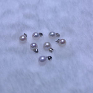 Zhuji S925 Silver Accessory Pendant 11-13mm Round <b>Purple</b> Freshwater Pearl Almost Flawless with Strong Light for <b>Earrings</b> - Product Image 4