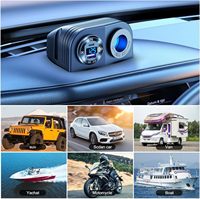 Chargeur USB C 18W QC3.0 & 30W PD avec voltmètre et interrupteur à bouton + prise d'alimentation LED 12v montage sur panneau