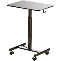 Bureau mobile pneumatique réglable en hauteur pour ordinateur portable, table de bureau réglable, pupitre en plastique pour conférencier