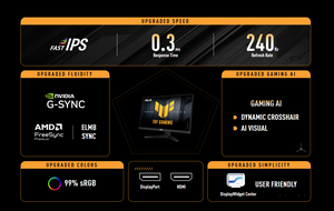 Moniteur de jeu ASUS TUF Gaming VG249QM5A 23,8 pouces FHD Fast IPS 240Hz 0,3 ms compatible FreeSync Premium/G-Sync - Product Image 4