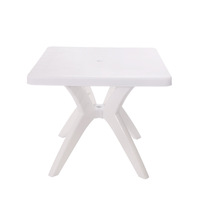 Mobilier d'extérieur Table de pique-nique carrée blanche en plastique pour jardin