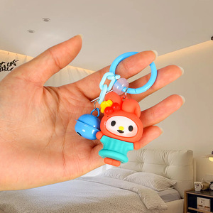 Porte-clés en caoutchouc souple en forme de poupée de dessin animé, en silicone non toxique, couleur aléatoire, cadeau pour enfants et adultes - Product Image 3