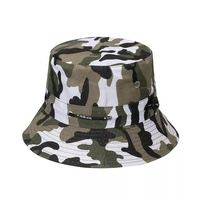 Sombrero de lavabo con estampado de Color de algodón puro de camuflaje, sombrero de pescador de ala grande a la moda, sombrero de cubo, gorra de lavabo para las cuatro estaciones