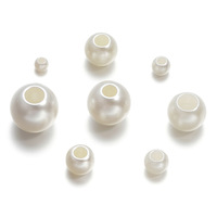 Perles rondes en ABS à grand trou, de 8 à 30 mm, couleur ivoire, en vrac, pour stylos à perles, porte-clés et kits de bricolage DIY