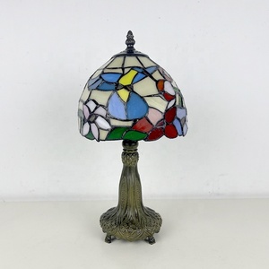LongHuiJing 8inch Fashion Retro Tiffany Style Table Lamp Stained Glass Hummingbird Flower Lampshade Home Table Lamp Decorate - Product Image 4