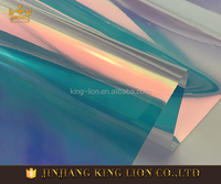 Tissu de vinyle de film d'hologramme transparent de vente chaude pour des chaussures et des sacs