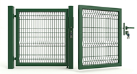 Portail de jardin en métal robuste à poteaux carrés/ronds, garni d'un panneau en treillis métallique personnalisé, portail de sécurité simple/double
