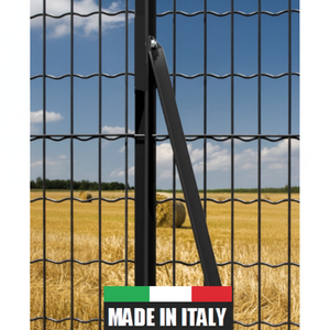 Poste de Hierro Recubierto de Plástico Antracita en Forma de 'L' de 200 cm de Altura para Soporte de Cercas, Enrejados y Portones - Product Image 1