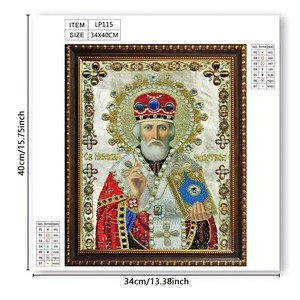 Kit Pittura Diamante 5D Fai <span class=keywords><strong>da</strong></span> Te Grande con Motivo a Mosaico di San Nicola, Ricamo a Diamante, Stile Orientale - Product Image 4